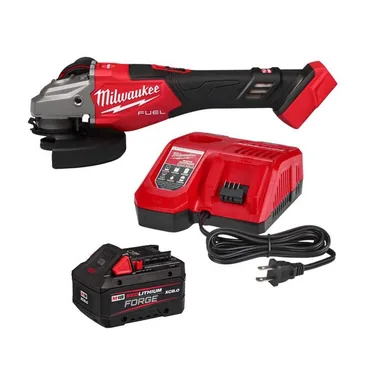 Milwaukee 3671-20-48-59-1881, bundle: M18 FUEL 18V Lithium-Ion Brushless Cordless 4-1/2 in. /6 in. Braking Grinder with Slide Switch w/ 8. 0Ah Battery/Charger