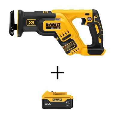 DeWalt DCS367BW205, bundle: 20V MAX Cordless Brushless Compact Reciprocating Saw and (1) 20V 5.0Ah Battery