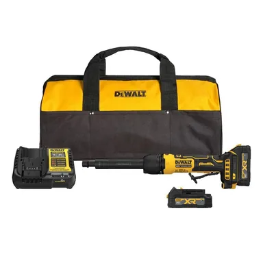 DeWalt DCG420XGE2, kit: ATOMIC 20V MAX Lithium-Ion Cordless Extended Die Grinder Kit with (2) 1.7 Ah Oil Resistant Batteries, Charger and Kitbag