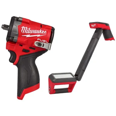 Milwaukee 2562-20-2126-20, bundle: M12 FUEL 12V Lithium-Ion Brushless Cordless Stubby 3/8 in. Impact Wrench with M12 LED Underbody Light