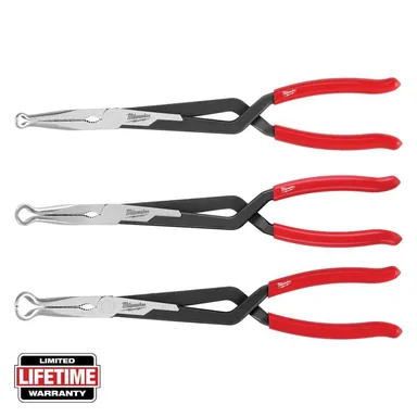 Milwaukee 48-22-6563, unpowered: Long Needle Nose Pliers Set with Hose Grip and Slip Resistant Grip (3-Piece)