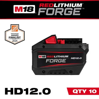 Milwaukee 48-11-1813-x10, accessory: M18 18V Lithium-Ion REDLITHIUM FORGE HD 12.0 Ah Battery Pack (10-Pack)