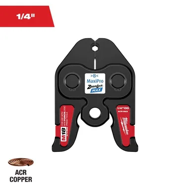Milwaukee 49-16-2650Z, accessory: 1/4 in. ZoomLock MAX Press Jaw for M18 FORCE LOGIC Press Tools (photograph from the Home Depot listing)