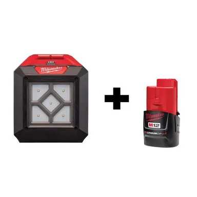 Milwaukee 2364-20-48-11-2420, bundle: M12 12-Volt Lithium-Ion Cordless 1000-Lumen Rover LED Compact Flood Light with M12 2.0Ah Battery