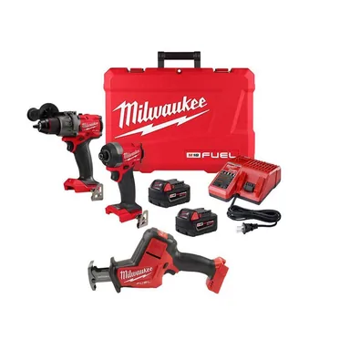 Milwaukee 3697-22-2719-20, bundle: M18 FUEL 18-Volt Lithium-Ion Brushless Cordless Hammer Drill and Impact Driver Combo Kit (2-Tool) with HACKZALL