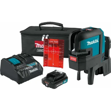 Makita SK106DNAX, kit: Makita SK106DNAX 12V max CXT Lithium-Ion Cordless Self-Leveling Cross-Line/4-Point Red Beam Laser Kit (2.0Ah)