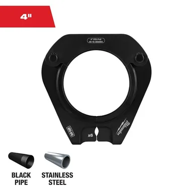 Milwaukee 49-16-2658BX, accessory: 4 in. IPS-P Pivoting Press Ring for M18 FORCE LOGIC Long Throw Press Tool (photograph from the Home Depot listing)