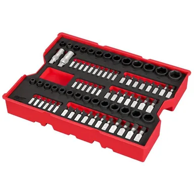 Milwaukee 48-22-0152, unpowered: 1/4in. and 3/8in. Drive Metric/SAE Torx Socket Set with PACKOUT Case (77-Piece) (photograph from the Home Depot listing)