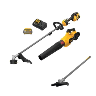 DeWalt DCKO266X1WAS5BC, bundle: FLEXVOLT 60V MAX Cordless String Trimmer & Blower Combo Kit & Brush Cutter Attachment w/ 3Ah Battery & Charger
