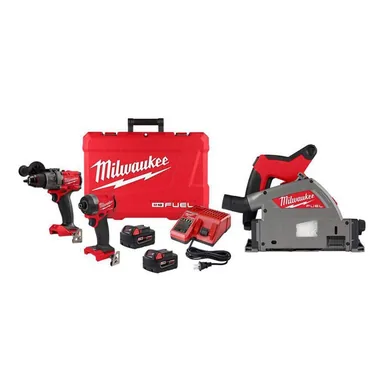 Milwaukee 3697-22-2831-20, bundle: M18 FUEL 18-V Lithium-Ion Brushless Cordless Hammer Drill and Impact Driver Combo Kit (2-Tool) with Track Saw