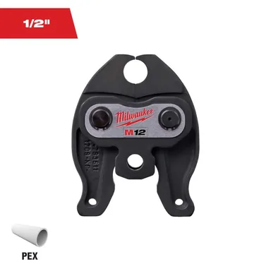 Milwaukee 49-16-2451C, accessory: 1/2 in. PEX Crimp Jaw for M12 FORCE LOGIC Press Tool (photograph from the Home Depot listing)