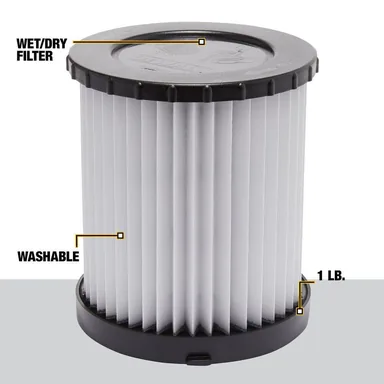 DeWalt DC5001H, accessory: HEPA Replacement Filter for DC500 Wet/Dry Vacuum
