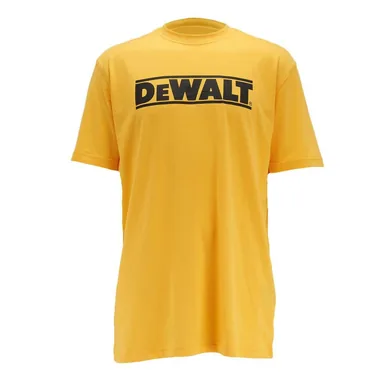 DeWalt DXWW50065-016-XL, unpowered: Men's XL Yellow Cotton Polyester Short Sleeve Tee Shirt with Logo