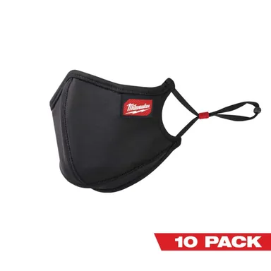 Milwaukee 48-73-4236, accessory: Small/Medium Black 3-Layer Reusable Performance Face Mask (10-Pack) (photograph from the Home Depot listing)