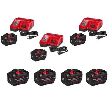 Milwaukee 48-59-1300-x3-48-11-1813-x4, bundle: M18 18-Volt Lithium-Ion REDLITHIUM FORGE Starter Kit with (7) 12. 0Ah Battery and (3) Rapid Charger
