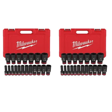 Milwaukee 49-66-7012-49-66-7012, bundle: SHOCKWAVE 1/2 in. Drive SAE 6 Point Impact Socket Set (38-Piece)