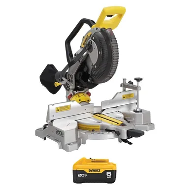 DeWalt DCS714BWDCB206, bundle: 20-Volts MAX XR Lithium-Ion Cordless 10 in. Dual Bevel Fixed Miter Saw with 20-Volts MAX Lithium-Ion 6.0 Ah Battery Pack