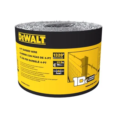 DeWalt DXAFMT317831, unpowered: 1320 ft. 12-1/2 Gauge Galvanized Steel 4-Point Barbed Wire