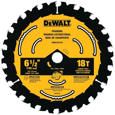 DeWalt DWA161218, accessory: 6-1/2 in. 18-Tooth Circular Saw Blade