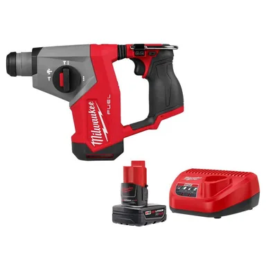 Milwaukee 2508-20-48-59-2440, bundle: M12 FUEL 12V Lithium-Ion Brushless Cordless 5/8 in. SDS-Plus Rotary Hammer Drill, and 4. 0AH Starter Kit