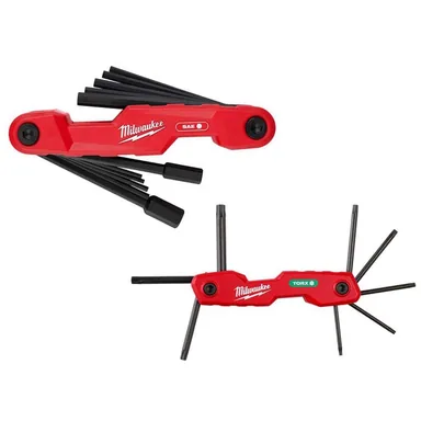 Milwaukee 48-22-2180-48-22-2184, bundle: Electrician's SAE and Torx Folding Hex Key Set (19-Piece)