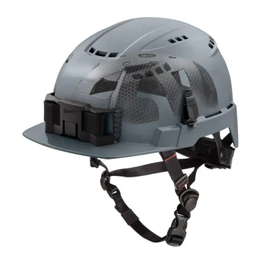 Milwaukee 48-73-1380, accessory: BOLT Gray Type 2 Class C Front Brim Vented Safety Helmet with IMPACT-ARMOR Liner (photograph from the Home Depot listing)