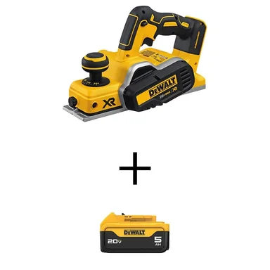 DeWalt DCP580BW205, bundle: 20V MAX Cordless Brushless 3-1/4 in. Planer and (1) 20V MAX Premium Lithium-Ion 5.0Ah Battery