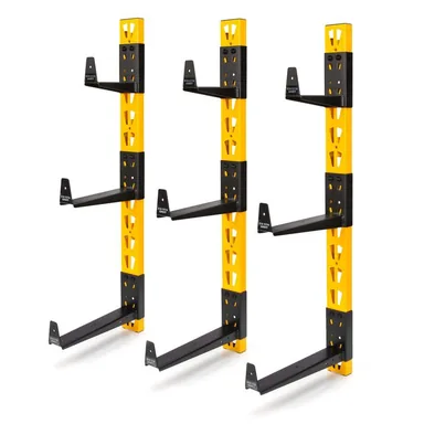 DeWalt DXSTACLR, accessory: 12 in. x 36 in. Steel Cantilever Storage Rack System in Black/Yellow (3-Pack)
