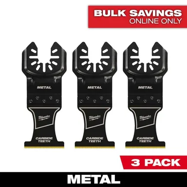 Milwaukee 49-25-1503, accessory: 1-3/8 in. Carbide Universal Fit Extreme Metal Cutting Multi-Tool Oscillating Blade (3-Pack)