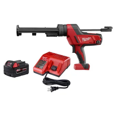Milwaukee 2641-20-48-59-1850, bundle: M18 18V Lithium-Ion Cordless 10 oz. Caulk Gun with One 5.0Ah Battery and Charger