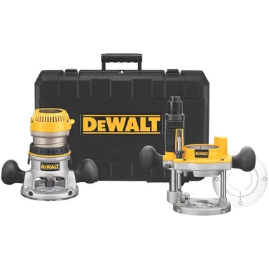 DeWalt DW618PK, standalone tool: 2-1/4 HP Electronic Variable Speed Fixed Base and Plunge Router Combo Kit with Soft Start