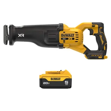 DeWalt DCS384BWDCB205, bundle: 20V XR Lithium-Ion Cordless Reciprocating Saw with 20V Max Premium 5.0Ah Battery Pack