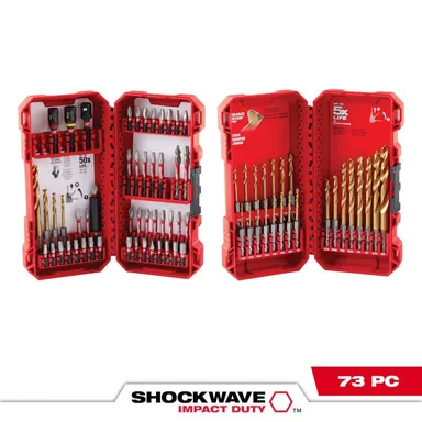 Milwaukee 48-32-4024-48-89-4631, bundle: SHOCKWAVE Impact Duty Alloy Steel Screw Driver Bit Set and SHOCKWAVE Impact Duty Titanium Drill Bit Set (73-Piece)