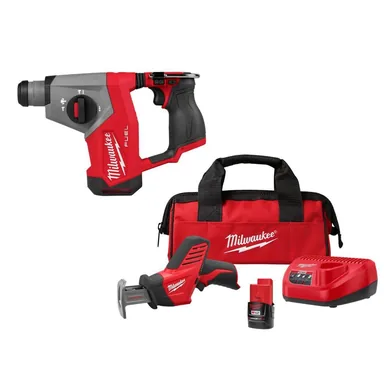 Milwaukee 2508-20-2420-21, bundle: M12 FUEL 12V Lithium-Ion Brushless Cordless 5/8 in. SDS-Plus Rotary Hammer Drill, & HACKZALL Kit