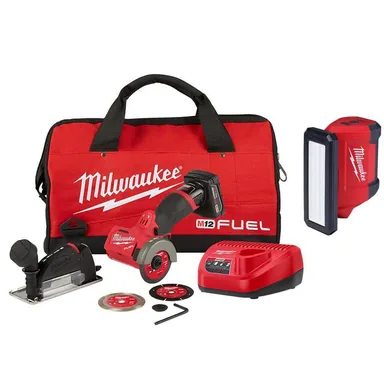 Milwaukee 2522-21XC-2367-20, bundle: M12 FUEL 12V 3 in. Lithium-Ion Brushless Cordless Cut Off Saw Kit with M12 ROVER Service Light