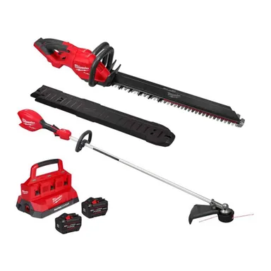 Milwaukee 3034-20-3046-20-48-59-1842F, bundle: M18 FUEL 18V 30 in. Brushless Cordless Battery Hedge Trimmer w/M18 16 in. String Trimmer, M18 FORGE 12.0 Ah Starter Kit