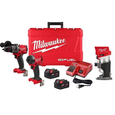 Milwaukee 3697-22-2723-20, bundle: M18 FUEL 18-V Lithium-Ion Brushless Cordless Hammer Drill and Impact Driver Combo Kit (2-Tool) with Router