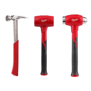Milwaukee 48-22-9022-48-22-9151-48-22-9141, bundle: 22 oz. Milled Face Framing Hammer with 48 oz. Dead Blow Hammer 32 oz. Dead Blow Ball Peen Hammer