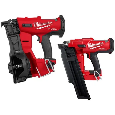 Milwaukee 2909-20-2744-20, bundle: M18 FUEL 18-Volt Lithium-Ion Brushless Cordless Coil Roofing Nailer w/ M18 FUEL 21-Degree Framing Nailer