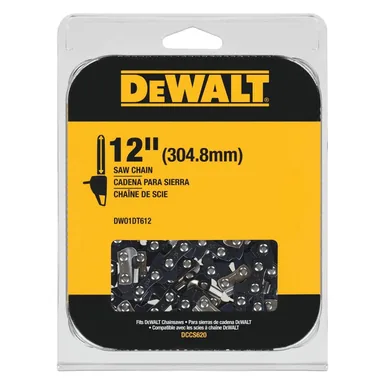 DeWalt DWO1DT612, accessory: 12 in. 3/8 in. Pitch, 0.043 in. Gauge, 45 Link Replacement Chainsaw Chain