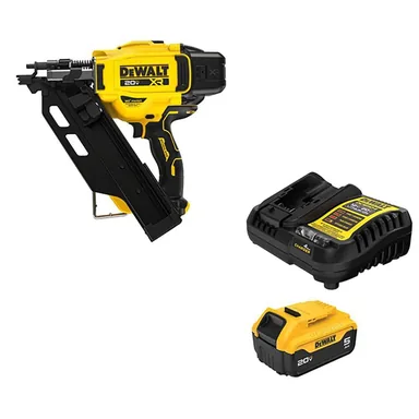 DeWalt DCN930BW205C, bundle: 20-Volt 3-1/2 in. 30° Cordless Framing Nailer with 20-Volt MAX 5.0 Ah Battery Pack and Charger