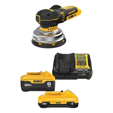 DeWalt DCW211BWCB2460C, bundle: 20-Volt Lithium-Ion Cordless 5 in. Random Orbit Sander with 20V MAX Lithium-Ion 6.0Ah and 4.0Ah Batteries and Charger