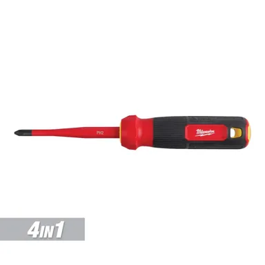 Milwaukee 48-22-2216, unpowered: 4-in-1 1000V Insulated Slim-Tip Multi-Bit Screwdriver