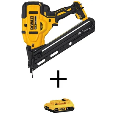 DeWalt DCN650BWDCB203, bundle: 20V MAX XR Lithium-Ion Cordless 15-Gauge Angled Finish Nailer with 20V MAX Compact Lithium-Ion 2.0Ah Battery Pack