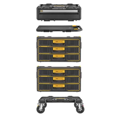 DeWalt DWST08510W50303, accessory: TOUGHSYSTEM 2.0 DXL 30 in. Deep Drawer Box, 30 in. Worktop, 30 in. Dolly and (2) Tool Box 3-Drawer