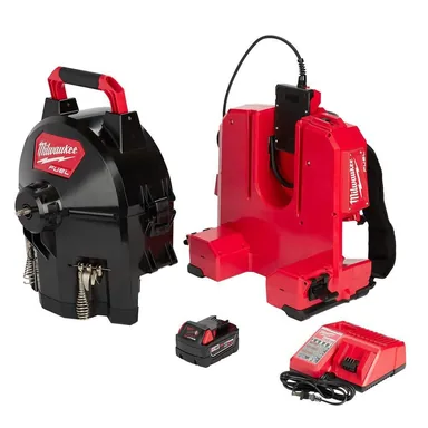 Milwaukee 2775B-211, unclassified: M18 Fuel 18-Volt Lithium-Ion Brushless Cordless Drain Cleaning 3/8 in. Switch Pack Sectional Drum System Kit (photograph from the Home Depot listing)