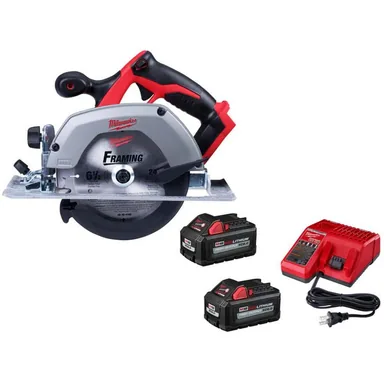 Milwaukee 2630-20-48-59-1862S, bundle: M18 18V Lith-Ion Cordless 6-1/2 in. Circular Saw w/ (2) Battery & Charger Kit