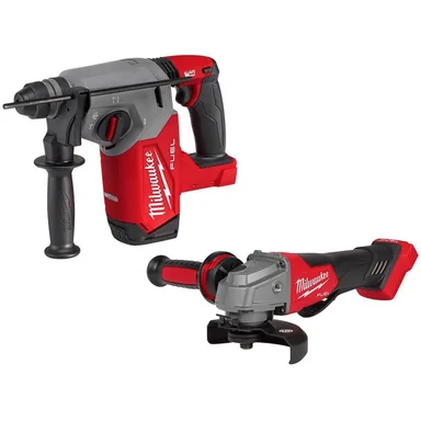 Milwaukee 2912-20-2880-20, bundle: M18 FUEL 18V Lithium-Ion Brushless Cordless 1 in. SDS-Plus Rotary Hammer with 4-1/2 in./5 in. Grinder (2-Tool)
