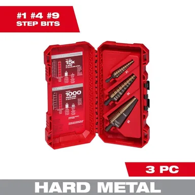 Milwaukee 48-89-9291, accessory: Cobalt Step Bit Kit (3-Piece)