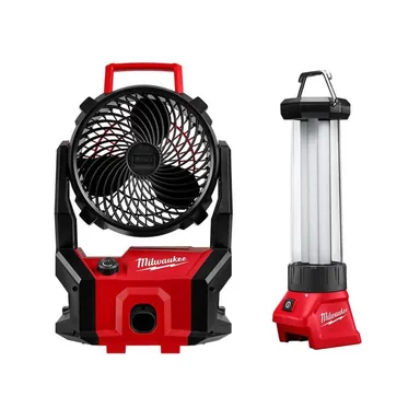 Milwaukee 0818-20-2363-20, bundle: M18 18-Volt Lithium-Ion Brushless Cordless PACKOUT Jobsite Fan with 700-Lumen LED Lantern/Trouble Light